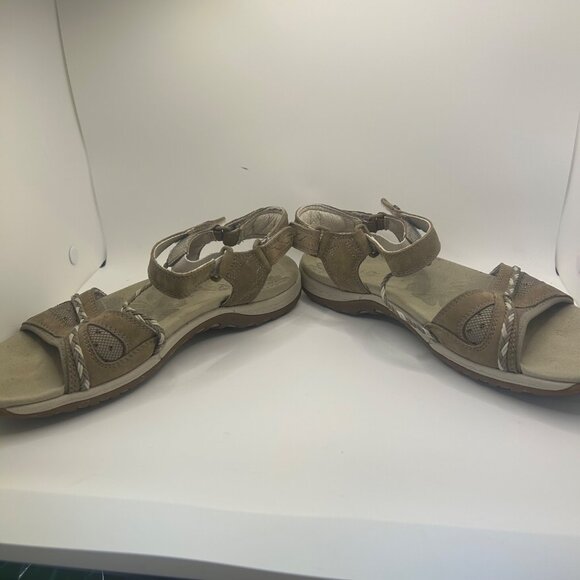 Merrell violatta aluminum Tan Strappy Sandals Size 7 Braided Detail & Adjustable - Picture 4 of 8